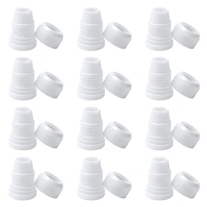 12 Pack Standard Plastic Piping Bag Couplers for Piping Tips and Icing Nozzles 12 Pack Standard Plastic Piping Bag Couplers for Piping Tips and Icing Nozzles