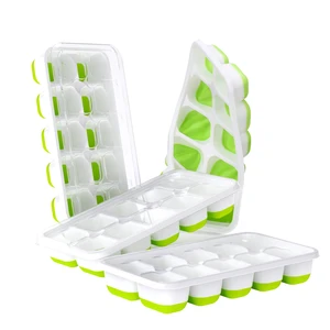 DOQAUS Silicone Ice Cube Trays with Lids, 4 Pack for Freezer DOQAUS Silicone Ice Cube Trays with Lids, 4 Pack for Freezer