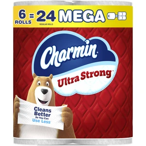 Charmin Ultra Strong Toilet Paper, 6 Mega (24 Regular Rolls), 2-Ply, White Charmin Ultra Strong Toilet Paper, 6 Mega (24 Regular Rolls), 2-Ply, White