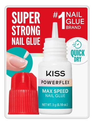 Kiss PowerFlex Maximum Speed Nail Glue Fast Drying Adhesive for Glue-On Nails and Repairs with Nozzle Tip Applicator Ideal for Tips and Wraps 0.10 Oz (3g) Kiss PowerFlex Maximum Speed Nail Glue Fast Drying Adhesive for Glue-On Nails and Repairs with Nozzle Tip Applicator Ideal for Tips and Wraps 0.10 Oz (3g)