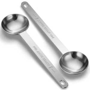 2PCS 15ML Stainless Steel Coffee Scoop Spoons with Long Handle for Ground Coffee Tea Baking Powder 2PCS 15ML Stainless Steel Coffee Scoop Spoons with Long Handle for Ground Coffee Tea Baking Powder