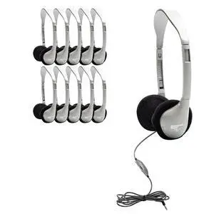 HA2V SchoolMate On-Ear Stereo Headphones 25-Pack Gray, In-Line Volume Control, Replaceable Foam Cushions, Adjustable Headband, 5 ft Chew-Resistant Dura-Cord, 3.5mm Plug HA2V SchoolMate On-Ear Stereo Headphones 25-Pack Gray, In-Line Volume Control, Replaceable Foam Cushions, Adjustable Headband, 5 ft Chew-Resistant Dura-Cord, 3.5mm Plug