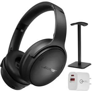 QuietComfort Headphones - Wireless Bluetooth Headphones Bundle (Black) | Active Over Ear Noise Cancelling and Mic + Desktop Headphone Stand + Green Extreme Dual Wall Charger QuietComfort Headphones - Wireless Bluetooth Headphones Bundle (Black) | Active Over Ear Noise Cancelling and Mic + Desktop Headphone Stand + Green Extreme Dual Wall Charger