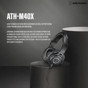 ATH-M40x Professional Monitor Headphones - Black Bundle with Case, Stand, Pouch, and Austin Bazaar Polishing Cloth ATH-M40x Professional Monitor Headphones - Black Bundle with Case, Stand, Pouch, and Austin Bazaar Polishing Cloth