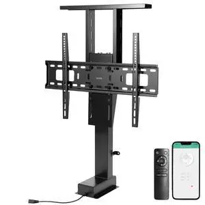 Motorized Large TV Stand for 37 to 77 inch Screens, MOUNT-E-UP80P | Black, Vertical Lift Television Stand with Remote Control and Tuya Smart App Compatibility, Compact TV Mount Bracket Motorized Large TV Stand for 37 to 77 inch Screens, MOUNT-E-UP80P | Black, Vertical Lift Television Stand with Remote Control and Tuya Smart App Compatibility, Compact TV Mount Bracket