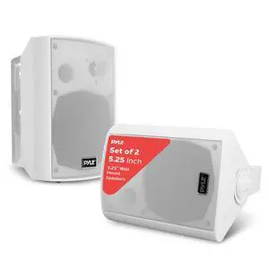 5.25" Wall Mount Bluetooth Speakers, Waterproof Indoor/Outdoor Speaker System, 240W Max, Marine Grade, Wireless Music Streaming, Full Range Stereo, Suitable for Patio, Poolside, Home (White Pair) 5.25" Wall Mount Bluetooth Speakers, Waterproof Indoor/Outdoor Speaker System, 240W Max, Marine Grade, Wireless Music Streaming, Full Range Stereo, Suitable for Patio, Poolside, Home (White Pair)