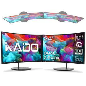 Dual Monitor 2-Pack 24" Curved 1500R 1920x1080 75Hz Computer Monitor | Dual Monitor Setup HDMI Office Gaming Hybrid, VESA Wall Mount Arm Mount Built-in Speakers, Panoramic Display Multi-tasking Dual Monitor 2-Pack 24" Curved 1500R 1920x1080 75Hz Computer Monitor | Dual Monitor Setup HDMI Office Gaming Hybrid, VESA Wall Mount Arm Mount Built-in Speakers, Panoramic Display Multi-tasking