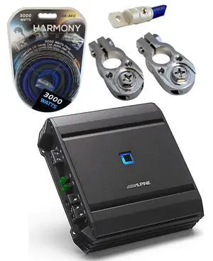 Alpine S-A60M Type S Class D Mono Subwoofer Amplifier 1200W 0 Gauge Amp Kit | Complete power wiring package, monoblock design for car audio, strong clean bass output, simple installation Alpine S-A60M Type S Class D Mono Subwoofer Amplifier 1200W 0 Gauge Amp Kit | Complete power wiring package, monoblock design for car audio, strong clean bass output, simple installation