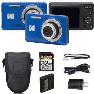 PIXPRO FZ55 Digital Camera Blue | 16MP Compact Point & Shoot, 5X Optical Zoom, 28mm Wide Angle Lens, 1080P Full HD Video, Blue + Camera Case & 32GB SD Card PIXPRO FZ55 Digital Camera Blue | 16MP Compact Point & Shoot, 5X Optical Zoom, 28mm Wide Angle Lens, 1080P Full HD Video, Blue + Camera Case & 32GB SD Card