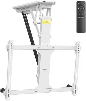 White Electric Ceiling TV Mount for 32 to 70 in Screens, MOUNT-E-FD70W | Large Motorized Flip Down TV Mount, Pitched Roof VESA Mount, Heavy Duty Steel Design, Low Profile, Master Pack, Holds 77 lbs White Electric Ceiling TV Mount for 32 to 70 in Screens, MOUNT-E-FD70W | Large Motorized Flip Down TV Mount, Pitched Roof VESA Mount, Heavy Duty Steel Design, Low Profile, Master Pack, Holds 77 lbs