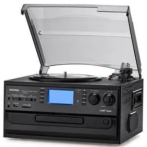 10-in-1 Bluetooth Turntable Record Player with Built-in Speaker, Vinyl Turntable CD Cassette and FM/AM Radio Combo, AUX in RCA Out USB MP3 Recording Headphone Jack Compact 10-in-1 Bluetooth Turntable Record Player with Built-in Speaker, Vinyl Turntable CD Cassette and FM/AM Radio Combo, AUX in RCA Out USB MP3 Recording Headphone Jack Compact