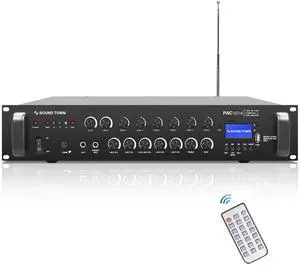 180W 6-Zone 70V/100V Commercial Power Amplifier with Bluetooth, Aluminum, for Restaurants, Lounges, Bars, Pubs, Schools and Warehouses (PAC180-6) 180W 6-Zone 70V/100V Commercial Power Amplifier with Bluetooth, Aluminum, for Restaurants, Lounges, Bars, Pubs, Schools and Warehouses (PAC180-6)