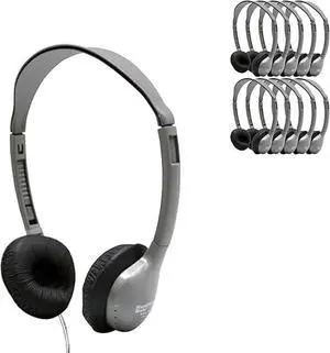 MS2L Schoolmate Personal Stereo Headphones 10-Pack OnEar Design, 3.5mm SlimBarrel Plug, ChewResistant DuraCord, Replaceable Leatherette Cushions Gray MS2L Schoolmate Personal Stereo Headphones 10-Pack OnEar Design, 3.5mm SlimBarrel Plug, ChewResistant DuraCord, Replaceable Leatherette Cushions Gray