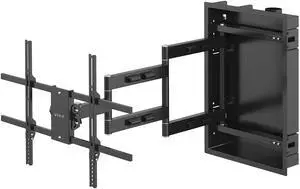 Recessed 50 to 75 inch LED LCD TV Wall Mount, Articulating Full Motion in-Wall TV Bracket for Flush Installation, Holds up to 110 lbs, Black, MOUNT-REC01 Recessed 50 to 75 inch LED LCD TV Wall Mount, Articulating Full Motion in-Wall TV Bracket for Flush Installation, Holds up to 110 lbs, Black, MOUNT-REC01