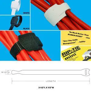 Mini 1/4" x 3-1/2" Cable Tie Perfect for USB Cable, Earbud Cords, Cell Phone Cord 252 Pack Black Mini 1/4" x 3-1/2" Cable Tie Perfect for USB Cable, Earbud Cords, Cell Phone Cord 252 Pack Black