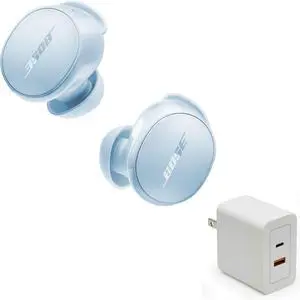 QuietComfort Earbuds Bundle with Fast Charger - True Wireless Bluetooth Earbuds with Active Noise Cancellation and Mic, USB-C Charging, IPX4 Rating, Up to 8.5 Hours of Playtime, (Ice Blue) QuietComfort Earbuds Bundle with Fast Charger - True Wireless Bluetooth Earbuds with Active Noise Cancellation and Mic, USB-C Charging, IPX4 Rating, Up to 8.5 Hours of Playtime, (Ice Blue)