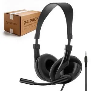 Bulk Rugged School Headphones, Durable for Kids, Students, Teachers, Classrooms, 3.5mm or USB-C Jack Options, Optional Boom Mic for Online Learning (24 Count - 3.5mm with Boom Mic, 24, Count) Bulk Rugged School Headphones, Durable for Kids, Students, Teachers, Classrooms, 3.5mm or USB-C Jack Options, Optional Boom Mic for Online Learning (24 Count - 3.5mm with Boom Mic, 24, Count)