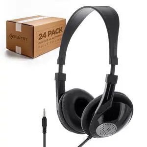 Bulk Rugged School Headphones, Durable for Kids, Students, Teachers, Classrooms, 3.5mm or USB-C Jack Options, Optional Boom Mic for Online Learning (24 Count - 3.5mm Inline Mic, 24, Count) Bulk Rugged School Headphones, Durable for Kids, Students, Teachers, Classrooms, 3.5mm or USB-C Jack Options, Optional Boom Mic for Online Learning (24 Count - 3.5mm Inline Mic, 24, Count)