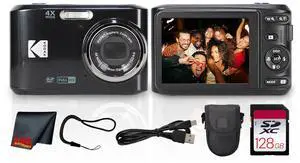 PIXPRO FZ45 4X Zoom Camera (Black) (FZ45BK) + Cleaning Cloth Bundle | For Travel, Family & Everyday Photography | Wide-Angle Lens | Full HD Video | 16MP | 4x Optical Zoom + 128GB Memory Card PIXPRO FZ45 4X Zoom Camera (Black) (FZ45BK) + Cleaning Cloth Bundle | For Travel, Family & Everyday Photography | Wide-Angle Lens | Full HD Video | 16MP | 4x Optical Zoom + 128GB Memory Card