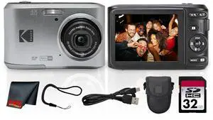 PIXPRO FZ45 16MP 4X Zoom Digital Camera (Silver) (FZ45SR) Bundle | For Travel, Family & Everyday Photography | Wide-Angle Lens | Full HD Video | 4x Optical Zoom + 32GB Memory Card + Case PIXPRO FZ45 16MP 4X Zoom Digital Camera (Silver) (FZ45SR) Bundle | For Travel, Family & Everyday Photography | Wide-Angle Lens | Full HD Video | 4x Optical Zoom + 32GB Memory Card + Case