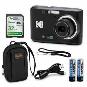 PIXPRO FZ45-BK 16MP Digital Camera 4X Optical Zoom 27mm Wide Angle 1080P Full HD Video 2.7" LCD Vlogging Camera, Bundle with Camera Case and 32GB SD Card, 1-Year. (Black) PIXPRO FZ45-BK 16MP Digital Camera 4X Optical Zoom 27mm Wide Angle 1080P Full HD Video 2.7" LCD Vlogging Camera, Bundle with Camera Case and 32GB SD Card, 1-Year. (Black)