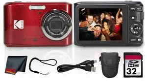 PIXPRO FZ45 16MP 4X Zoom Digital Camera (Red) (FZ45RD) Bundle | For Travel, Family & Everyday Photography | Wide-Angle Lens | Full HD Video | 4x Optical Zoom + 32GB Memory Card + Case PIXPRO FZ45 16MP 4X Zoom Digital Camera (Red) (FZ45RD) Bundle | For Travel, Family & Everyday Photography | Wide-Angle Lens | Full HD Video | 4x Optical Zoom + 32GB Memory Card + Case
