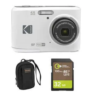 PIXPRO FZ45-BK 16MP Digital Camera 4X Optical Zoom 27mm Wide Angle 1080P Full HD Video 2.7" LCD Vlogging Camera, Bundle with Camera Case and 32GB SD Card (White) PIXPRO FZ45-BK 16MP Digital Camera 4X Optical Zoom 27mm Wide Angle 1080P Full HD Video 2.7" LCD Vlogging Camera, Bundle with Camera Case and 32GB SD Card (White)