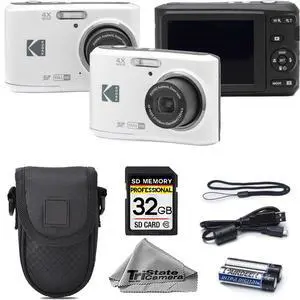 Kodak PIXPRO FZ45 Digital Camera, 16MP Compact Point & Shoot, 4X Optical Zoom, 27mm Wide Angle Lens, 1080P Full HD Video, White + Camera Case & 32GB SD Card Kodak PIXPRO FZ45 Digital Camera, 16MP Compact Point & Shoot, 4X Optical Zoom, 27mm Wide Angle Lens, 1080P Full HD Video, White + Camera Case & 32GB SD Card