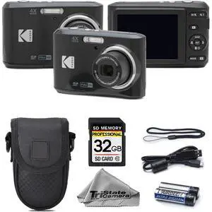 Kodak PIXPRO FZ45 Digital Camera, 16MP Compact Point & Shoot, 4X Optical Zoom, 27mm Wide Angle Lens, 1080P Full HD Video, Black + Camera Case & 32GB SD Card Kodak PIXPRO FZ45 Digital Camera, 16MP Compact Point & Shoot, 4X Optical Zoom, 27mm Wide Angle Lens, 1080P Full HD Video, Black + Camera Case & 32GB SD Card