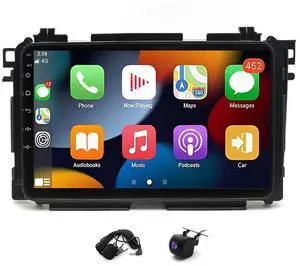2+64G Double Din Car Radio for Honda Vezel XRV HRV 2014-2019 Head Unit, 9 inch Touch Screen Honda Vezel Car Radio with Wireless Carplay GPS Navigation Bluetooth FM RDS WiFi AHD Backup Camera 2+64G Double Din Car Radio for Honda Vezel XRV HRV 2014-2019 Head Unit, 9 inch Touch Screen Honda Vezel Car Radio with Wireless Carplay GPS Navigation Bluetooth FM RDS WiFi AHD Backup Camera