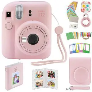 Instax Mini 12 Instant Camera with Case, Decoration Stickers, Frames, Photo Album and More Accessory kit (Blossom Pink) Instax Mini 12 Instant Camera with Case, Decoration Stickers, Frames, Photo Album and More Accessory kit (Blossom Pink)