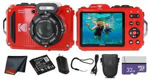 PIXPRO WPZ2 Digital Camera (Red) | 16MP Sensor, 4X Optical Zoom, Waterproof Shockproof Design & Full HD Video | Great for Outdoor & Travel Photos (WPZ2-RD) + 32GB Card + Case + Cleaning Cloth PIXPRO WPZ2 Digital Camera (Red) | 16MP Sensor, 4X Optical Zoom, Waterproof Shockproof Design & Full HD Video | Great for Outdoor & Travel Photos (WPZ2-RD) + 32GB Card + Case + Cleaning Cloth