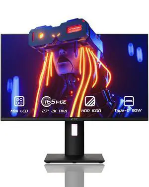 27 Inch Mini LED Monitor, 1440P 165Hz/144Hz Gaming Monitor, HDR1000 | Built-in Speakers, HDMI2.0, DP1.4, Type-C 90W, USB, KVM, Swivel/Height/Pivot/Tilt Adjustable, Mountable, 2K PC Monitor 27 Inch Mini LED Monitor, 1440P 165Hz/144Hz Gaming Monitor, HDR1000 | Built-in Speakers, HDMI2.0, DP1.4, Type-C 90W, USB, KVM, Swivel/Height/Pivot/Tilt Adjustable, Mountable, 2K PC Monitor