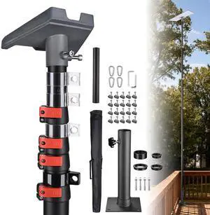 EZ GO 14ft Starlink Gen 3 Pole and Ground Mount Kit with Deck Mount | & Starlink Standard Adapter Aluminum Telescoping Starlink Pole for Home Outdoor Backyard, Black EZ GO 14ft Starlink Gen 3 Pole and Ground Mount Kit with Deck Mount | & Starlink Standard Adapter Aluminum Telescoping Starlink Pole for Home Outdoor Backyard, Black