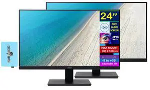 24" FHD IPS Monitor with Integrated Speakers, VESA Mount (2-Pack) | 4 ms Response Time, Anti-Glare, Adaptive Sync, & Dockztorm Hub, VGA, HDMI, Black Color 24" FHD IPS Monitor with Integrated Speakers, VESA Mount (2-Pack) | 4 ms Response Time, Anti-Glare, Adaptive Sync, & Dockztorm Hub, VGA, HDMI, Black Color