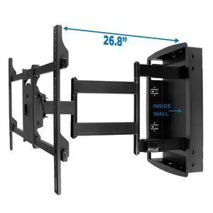 Recessed TV Wall Mount, Articulating Full Motion in-Wall TV Bracket for Flush Installation, 27 Inch Extended Arm Fits Screen Sizes 32, 37, 40, 42, 47, 50, 55, 60, 65, 70 inch, Up to 175 lbs Recessed TV Wall Mount, Articulating Full Motion in-Wall TV Bracket for Flush Installation, 27 Inch Extended Arm Fits Screen Sizes 32, 37, 40, 42, 47, 50, 55, 60, 65, 70 inch, Up to 175 lbs