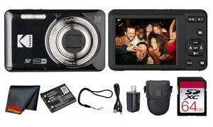 PIXPRO FZ55 Digital Camera (Black) | 16MP Sensor, 5X Optical Zoom, 28mm Wide-Angle Lens & Full HD Video | Great for Travel & Beginner Photography (FZ55BK) + 64GB Card + Case + Cleaning Cloth PIXPRO FZ55 Digital Camera (Black) | 16MP Sensor, 5X Optical Zoom, 28mm Wide-Angle Lens & Full HD Video | Great for Travel & Beginner Photography (FZ55BK) + 64GB Card + Case + Cleaning Cloth