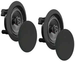 Ceiling Wall Mount Speakers - 5.25 Pair of 2-Way Midbass Woofer Speaker 1'' Polymer Dome Tweeter Flush Design w/ 80Hz - 20kHz Frequency Response & 150 Watts Peak Easy Installation - PDIC51RDBK Ceiling Wall Mount Speakers - 5.25 Pair of 2-Way Midbass Woofer Speaker 1'' Polymer Dome Tweeter Flush Design w/ 80Hz - 20kHz Frequency Response & 150 Watts Peak Easy Installation - PDIC51RDBK