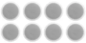 8-Pack CCL6T White 70V 6" Commercial/Restaurant Ceiling Speakers | 2.5W, 5W, 10W Transformer Terminal Connections, Flush Mount Grilles, for PA Announcements, Background Music, Office Audio 8-Pack CCL6T White 70V 6" Commercial/Restaurant Ceiling Speakers | 2.5W, 5W, 10W Transformer Terminal Connections, Flush Mount Grilles, for PA Announcements, Background Music, Office Audio