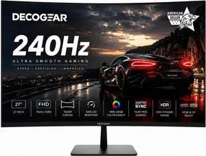 27 240Hz Curved Gaming Monitor, FHD 1080p 1500R VA Display, HDR, 99% sRGB, Adaptive Sync, 5ms OD Response, HDMI & DisplayPort, FPS/RTS Modes, PC & Console Compatible 27 240Hz Curved Gaming Monitor, FHD 1080p 1500R VA Display, HDR, 99% sRGB, Adaptive Sync, 5ms OD Response, HDMI & DisplayPort, FPS/RTS Modes, PC & Console Compatible