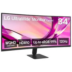 34U60ZB-B 34-inch UltraWide WQHD (3440 x 1440) Curved Computer Monitor, 120Hz, HDR10, 1800R, Switch, Reader Mode, Flicker Safe, Widescreen, HDMI, DP, Black 34U60ZB-B 34-inch UltraWide WQHD (3440 x 1440) Curved Computer Monitor, 120Hz, HDR10, 1800R, Switch, Reader Mode, Flicker Safe, Widescreen, HDMI, DP, Black