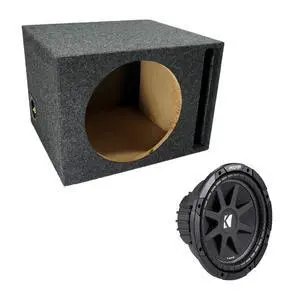 Kicker Bundle Compatible with Universal Vehicle 43C124-N Single 12" 150W RMS Subwoofer Loaded Sub Box Enclosure Kicker Bundle Compatible with Universal Vehicle 43C124-N Single 12" 150W RMS Subwoofer Loaded Sub Box Enclosure