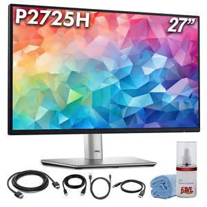 P2725H 27" FHD 100Hz Monitor + Cleaning Kit Bundle | 16:9 IPS Computer Monitor with Stand Bundle | Full HD 1920 x 1080 LED Display | DisplayPort + USB 3.0 Cable P2725H 27" FHD 100Hz Monitor + Cleaning Kit Bundle | 16:9 IPS Computer Monitor with Stand Bundle | Full HD 1920 x 1080 LED Display | DisplayPort + USB 3.0 Cable