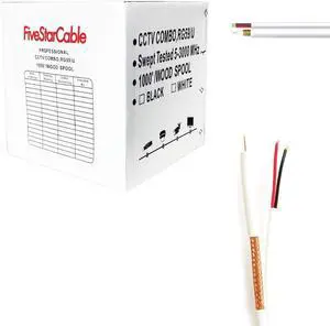 ETL Litsted RG59 Siamese 1000 ft. Coaxial CCTV Cable - Combo 20 AWG RG59 + 18/2 18AWG Power ETL Litsted RG59 Siamese 1000 ft. Coaxial CCTV Cable - Combo 20 AWG RG59 + 18/2 18AWG Power