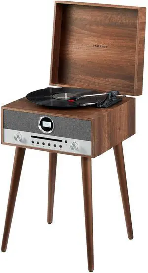CR6238A-WA Nash 7-in-1 Record Player, Walnut | 3-Speed Turntable, Bluetooth In, Built-in 20-Watt Full-Range Stereo Speakers, AM/FM Radio, CD Player CR6238A-WA Nash 7-in-1 Record Player, Walnut | 3-Speed Turntable, Bluetooth In, Built-in 20-Watt Full-Range Stereo Speakers, AM/FM Radio, CD Player