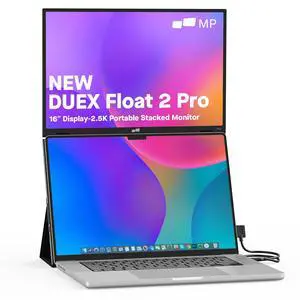 New Mobile Pixels Duex Float 2 Pro 2.5 K 16" Portable Monitor | Laptop Screen Extender (Built-in Kickstand), USB C/HDMI Stacked Monitor with Dual Speakers, Windows, MacOS, Switch, Android New Mobile Pixels Duex Float 2 Pro 2.5 K 16" Portable Monitor | Laptop Screen Extender (Built-in Kickstand), USB C/HDMI Stacked Monitor with Dual Speakers, Windows, MacOS, Switch, Android