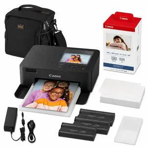 SELPHY CP1500 Wireless Printer with KP-108IN Ink, Paper & Bag (Black) | Complete Photo Printing Bundle with, Shoulder, Power Adapter, Cassette and AC Cable SELPHY CP1500 Wireless Printer with KP-108IN Ink, Paper & Bag (Black) | Complete Photo Printing Bundle with, Shoulder, Power Adapter, Cassette and AC Cable