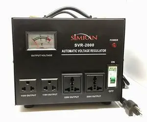 Voltage Transformer Power Converter Regulator Stabilizer Power Converter Black (SVR-2000) Voltage Transformer Power Converter Regulator Stabilizer Power Converter Black (SVR-2000)