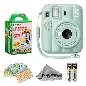 Instax Mini 13 Lagoon Green Instant Camera with 20-Sheet Film | Includes Instax Mini 13 Lagoon Green Camera, 20-Sheet Mini Film & 20 Sticker Frames for creative instant photos Instax Mini 13 Lagoon Green Instant Camera with 20-Sheet Film | Includes Instax Mini 13 Lagoon Green Camera, 20-Sheet Mini Film & 20 Sticker Frames for creative instant photos