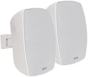 Pair of 6.5" Outdoor Surface-Mount Speakers (VELA-6W-PAIR) | IP55 Weatherproof Enclosure, Adjustable Bracket, 6.5" Woofer, 70V/100V/8, for Home & Commercial Installations, White Pair of 6.5" Outdoor Surface-Mount Speakers (VELA-6W-PAIR) | IP55 Weatherproof Enclosure, Adjustable Bracket, 6.5" Woofer, 70V/100V/8, for Home & Commercial Installations, White
